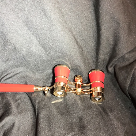 NIB theater glasses 3x25 Red and Gold foldable handle - Picture 3 of 6